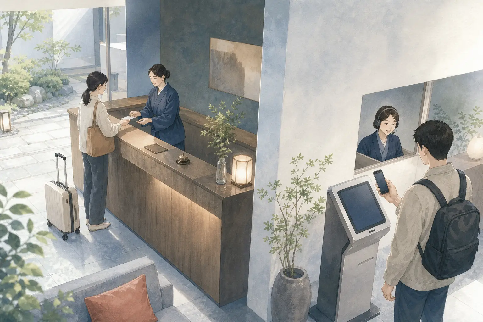 フロント（玄関帳場）とICTフロントの可否と要件
