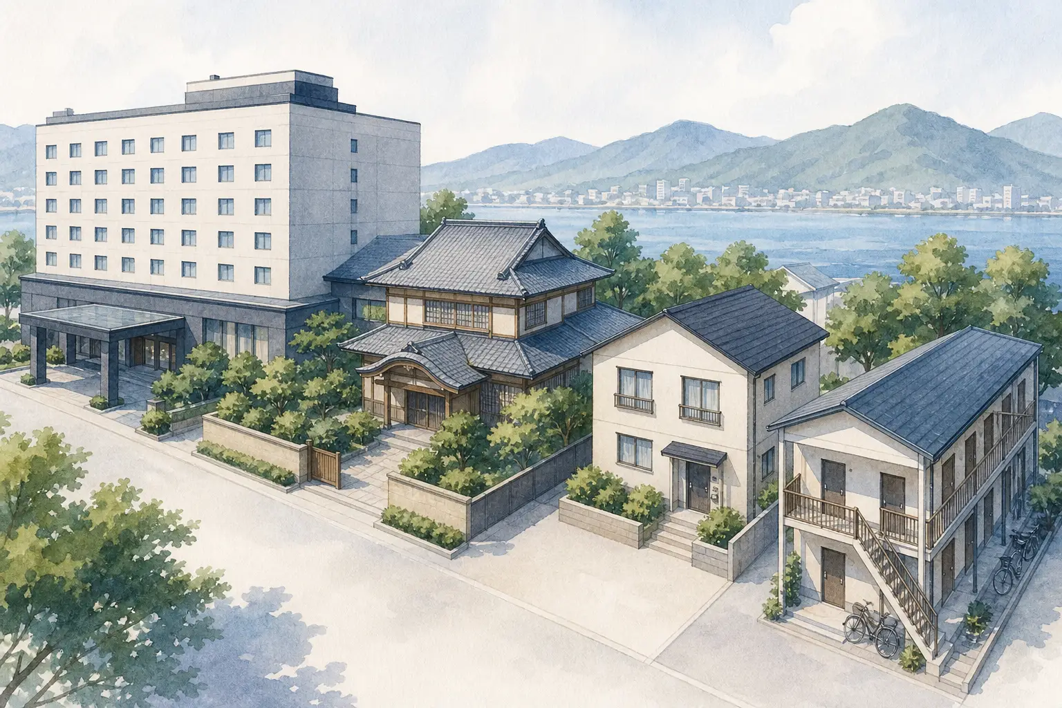 営業形態別の許可要件を比較（ホテル・旅館・簡易宿所・下宿）